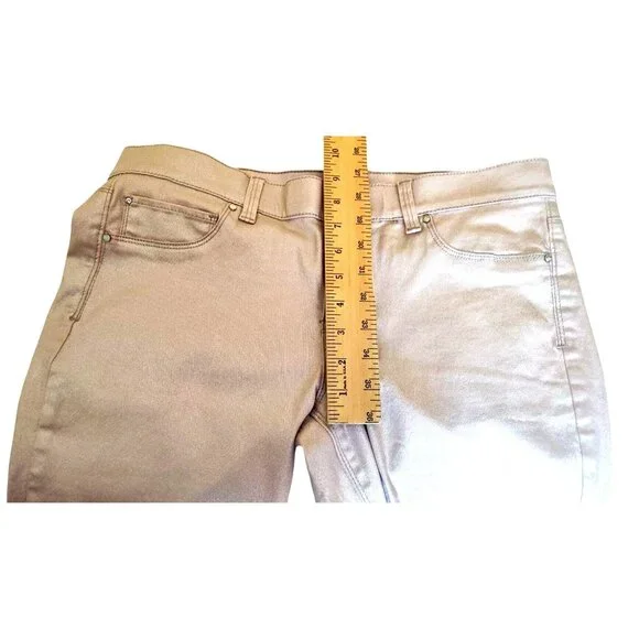 White House Black Market Womens Pale Pink Skinny Leg 10R Shimmering Casual Pants - Picture 10 of 12